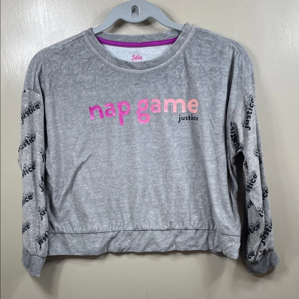 Justice Girls Cozy Fleece Long Sleeve Top Sleep‎ Pajama size  Small
